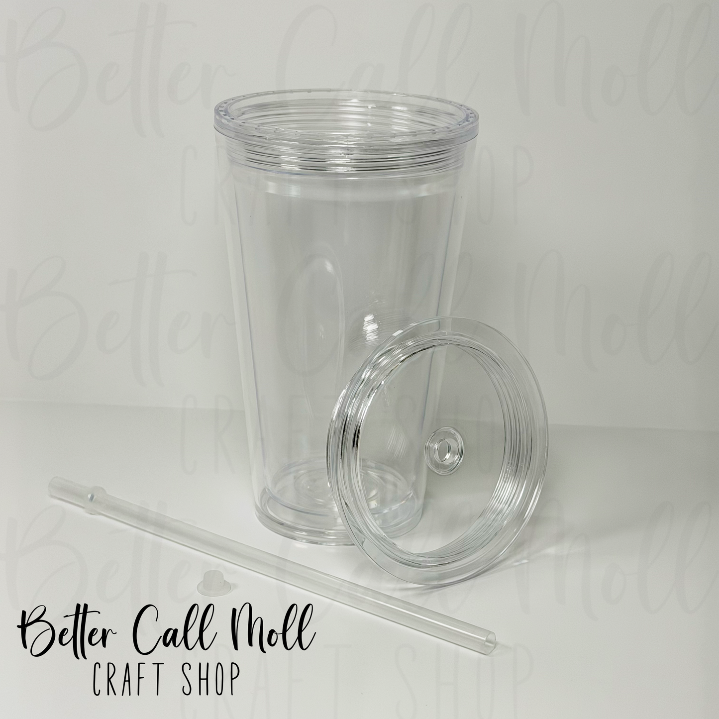 16oz Tapered Acrylic Snow Globe Tumbler