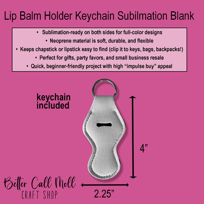 Lip Balm Holder Keychain Sublimation Blank