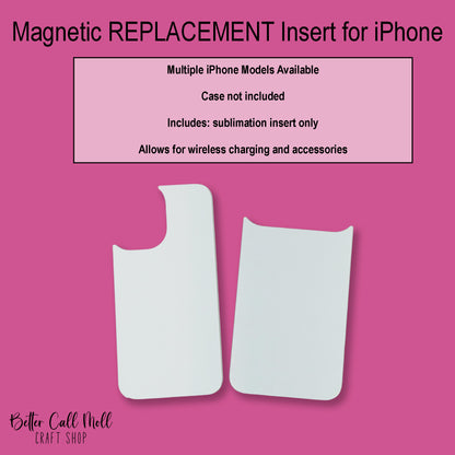 Replacement Sublimation Insert for Magnetic Phone Case Compatible with iPhone  (Case NOT Included)