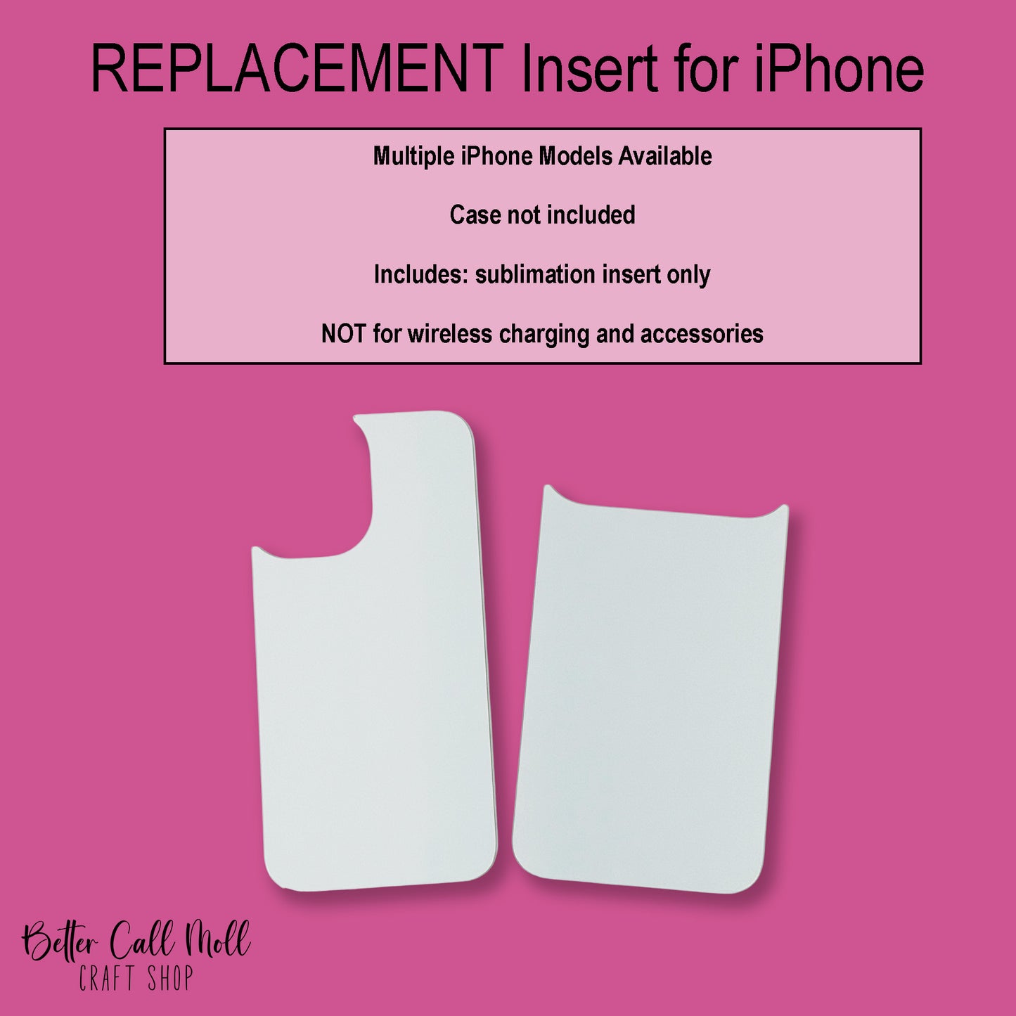 Replacement Sublimation Insert for Phone Case Compatible with iPhone (Case NOT Included)