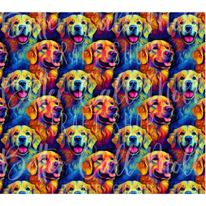 20oz Colorful Golden Retriever Digital Tumbler Wrap