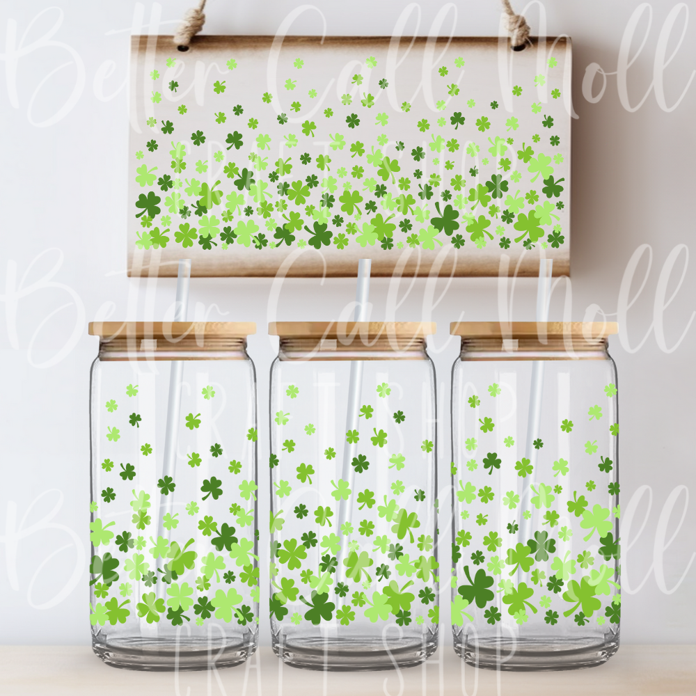 W112 - Shamrock Ombre UV DTF 16oz Tumbler Wrap