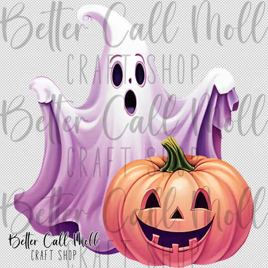 Ghost Pumpkin UV DTF Decal