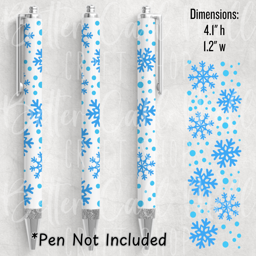 Snow Flakes UV DTF Pen Wrap