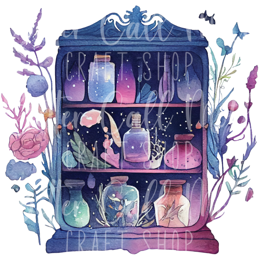 Apothecary Cabinet UV DTF Decal