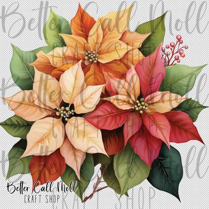 Poinsettia UV DTF Decal