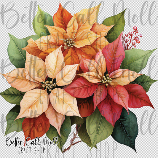 Poinsettia UV DTF Decal