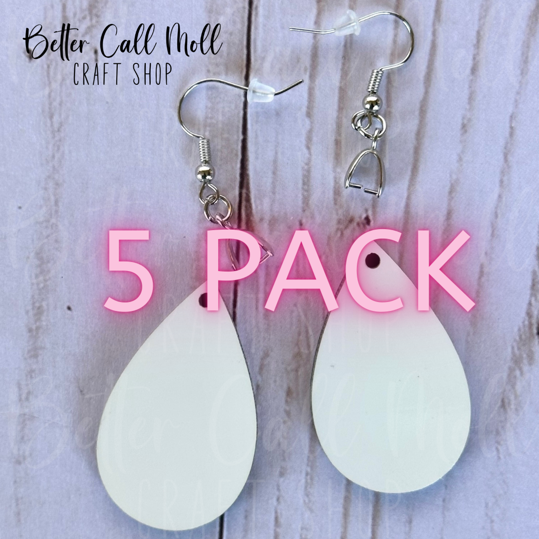 1.5" Teardrop Earring Sublimation Blanks