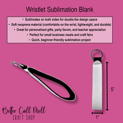 Neoprene Wristlet Keychain Sublimation Blank