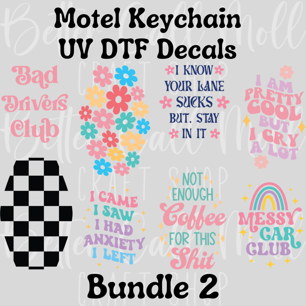 Motel Keychain UV DTF Decal Bundle 2