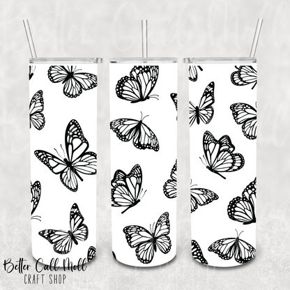 Butterflies 1 UV DTF 20oz Skinny Tumbler Wrap