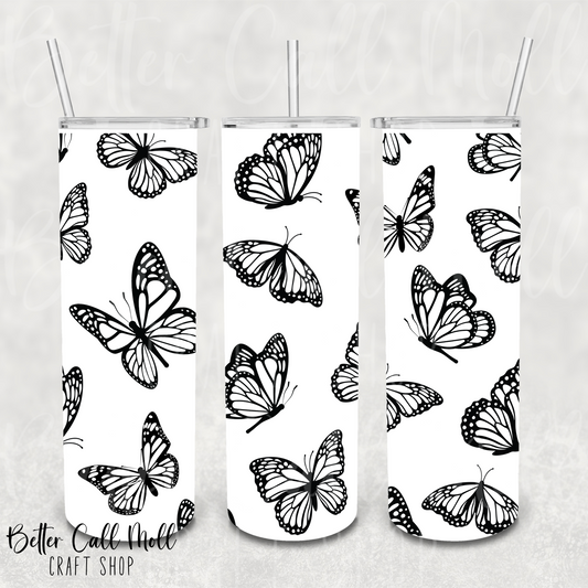 Butterflies 1 UV DTF 20oz Skinny Tumbler Wrap