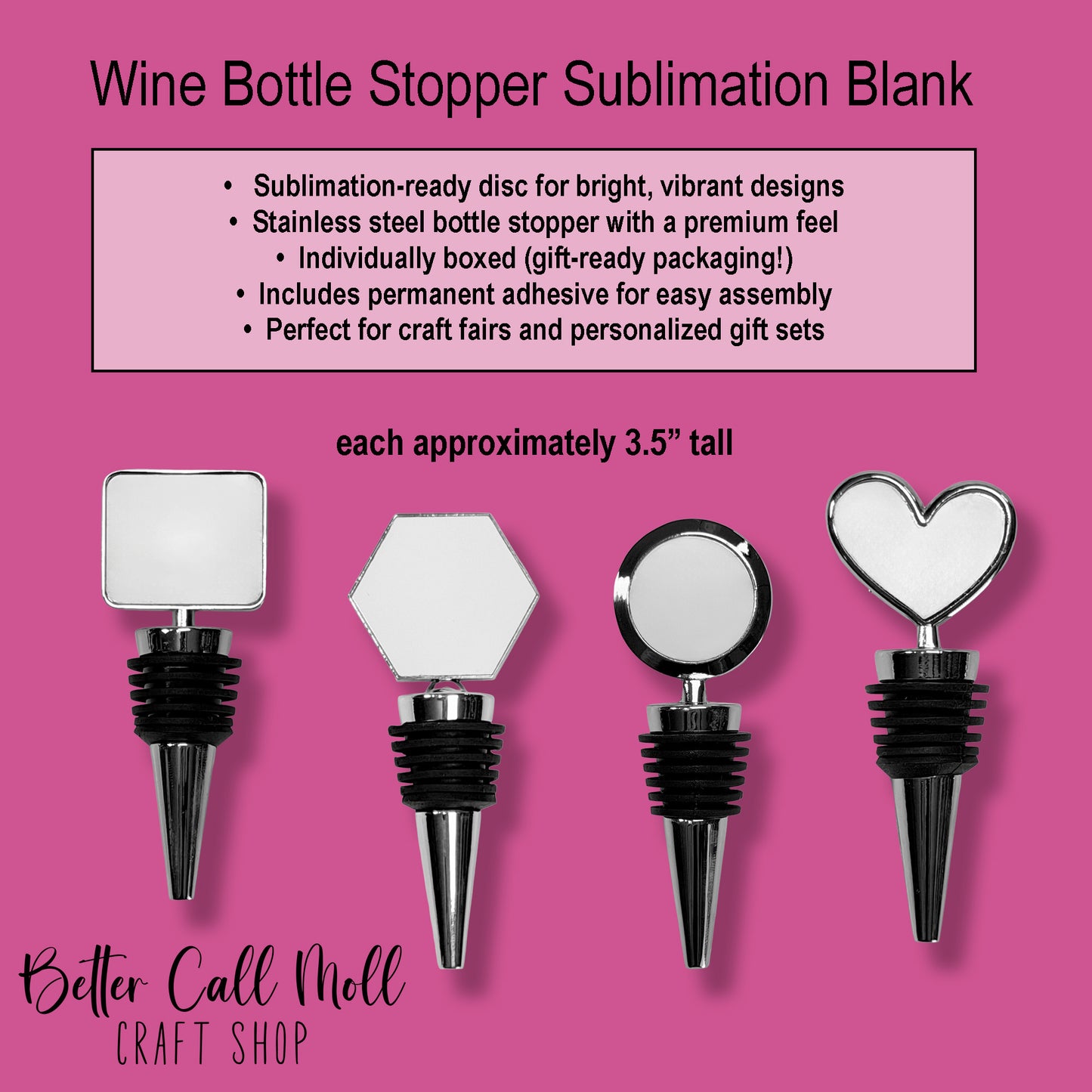 Wine Bottle Stopper Sublimation Blank