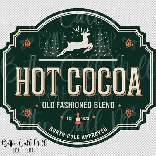 Hot Cocoa Green Label UV DTF Decal