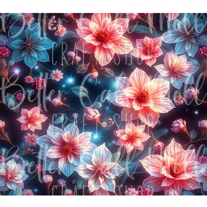 Mystical Flowers Digital Tumbler Wrap