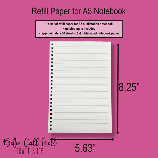 A5 Notebook REFILL Paper