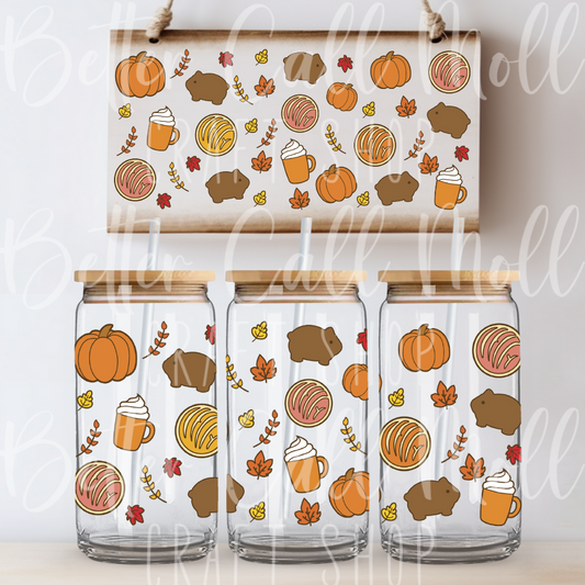 Pumpkin Spice Pan UV DTF 16oz Tumbler Wrap