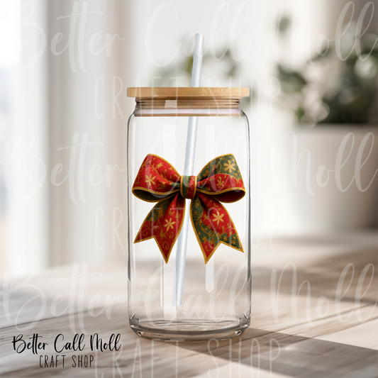 Christmas Bow UV DTF Decal