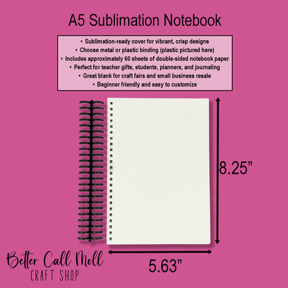 A5 Notebook Sublimation Blank
