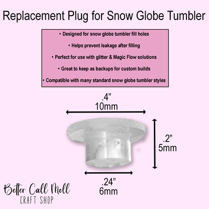 Replacement Plugs for Snow Globe Tumblers