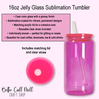 16oz Jelly GLASS Sublimation Tumbler