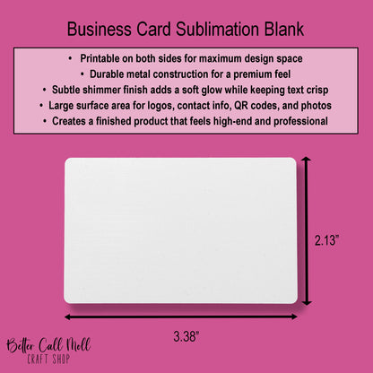 Pack of 10 Business Card Double-Sided Metal Sublimation Blank