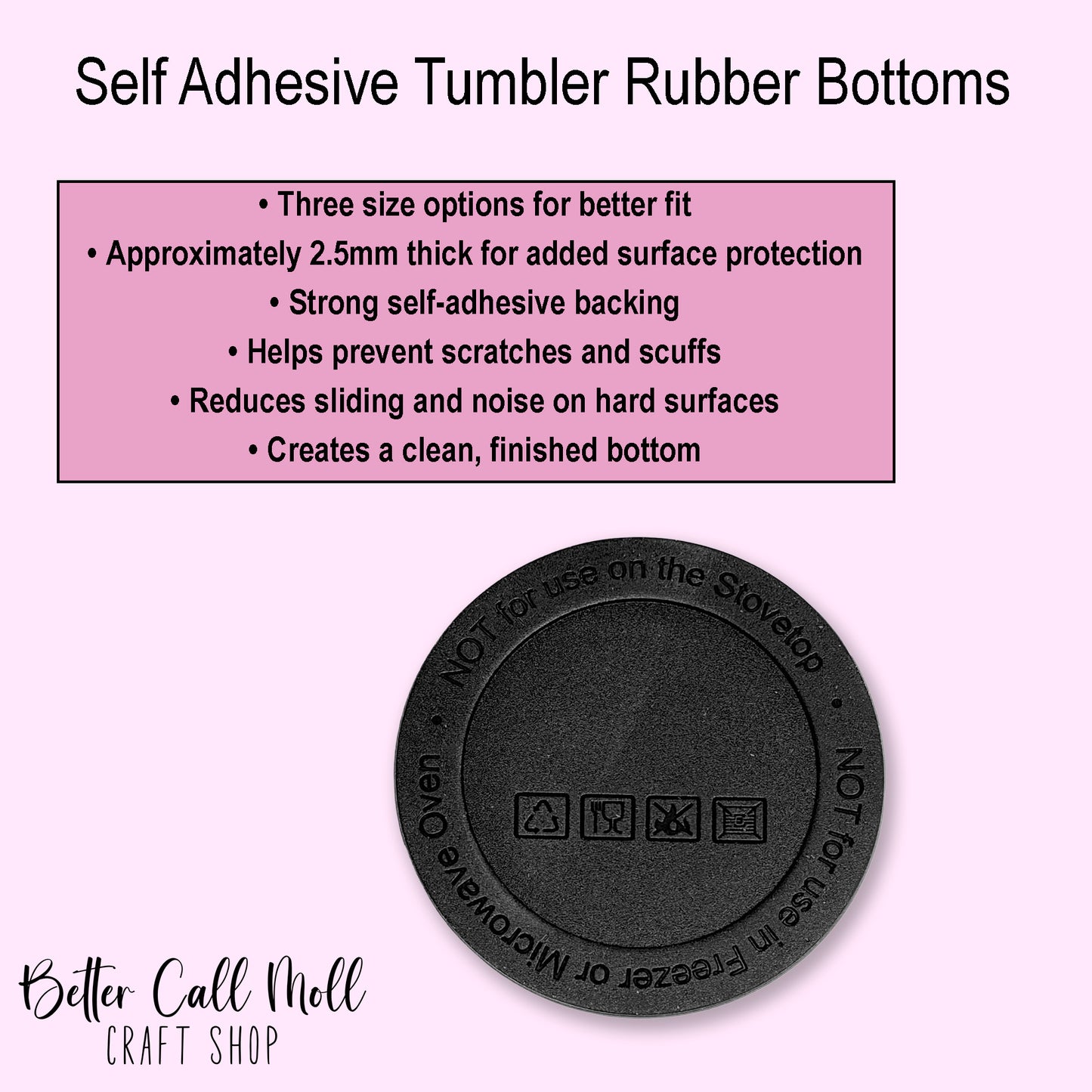 Pack of Self-Adhesive Tumbler Rubber Bottoms