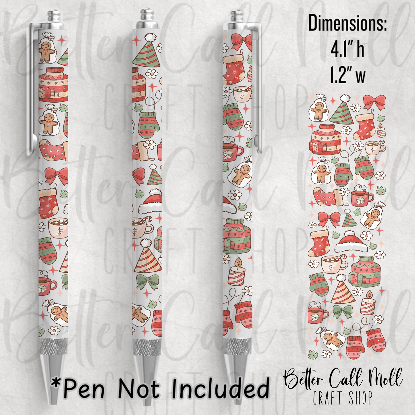 Christmas Elements UV DTF Pen Wrap