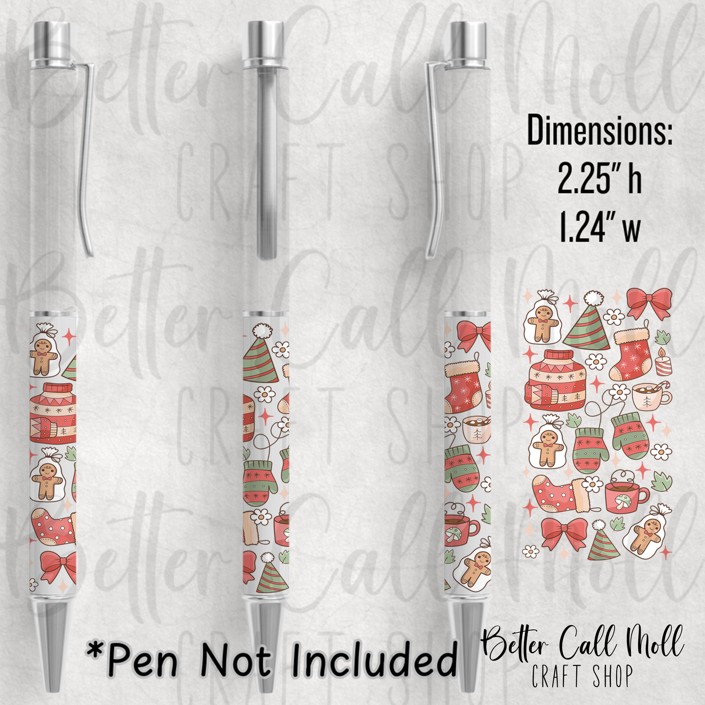 Christmas Elements UV DTF Pen Wrap