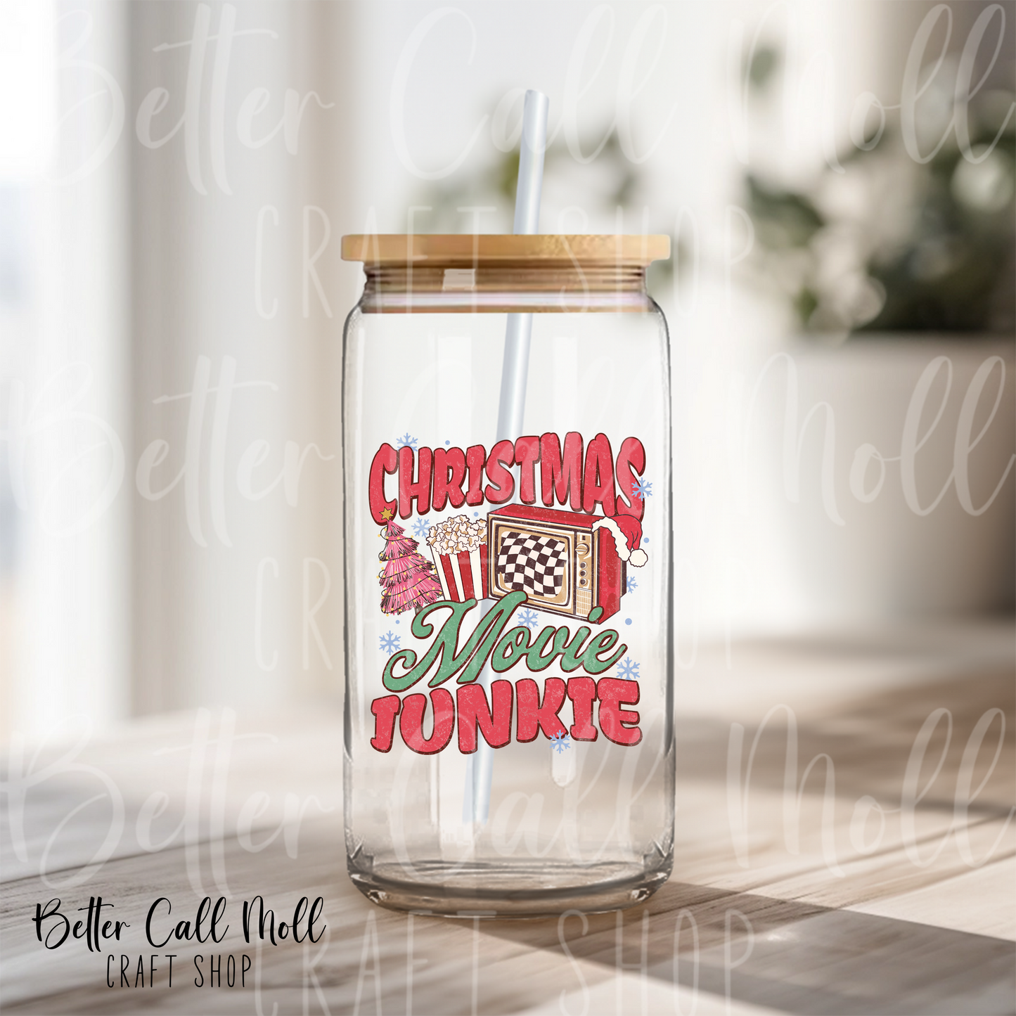Christmas Movie Junkie UV DTF Decal