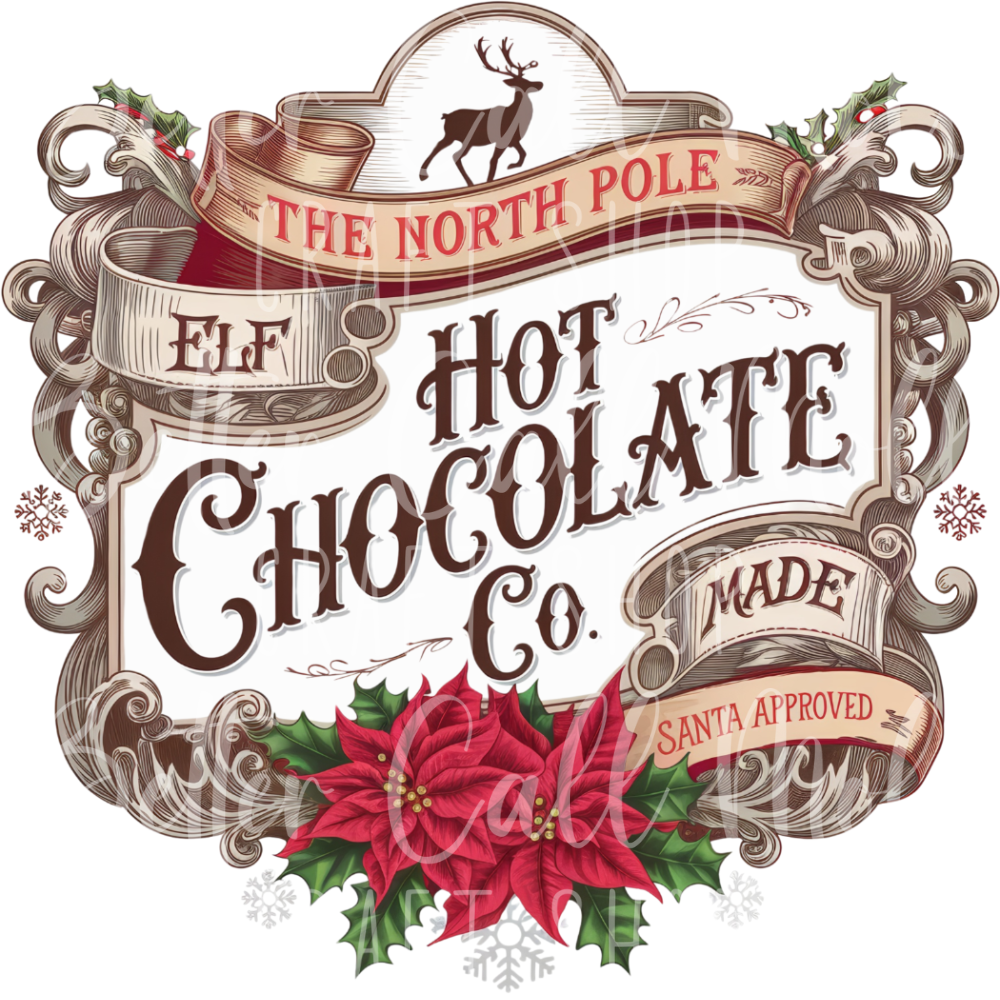 D129 - Hot Chocolate Label 1 UV DTF Decal