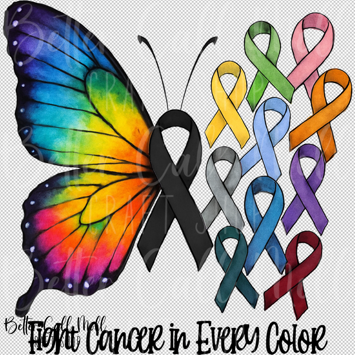 Fight Cancer in Every Color UV DTF Decal