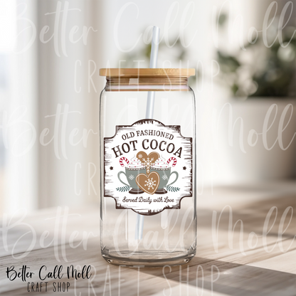 Old Fashioned Hot Cocoa Label UV DTF Decal