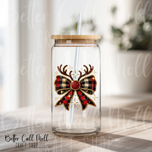 Reindeer Bow UV DTF Decal