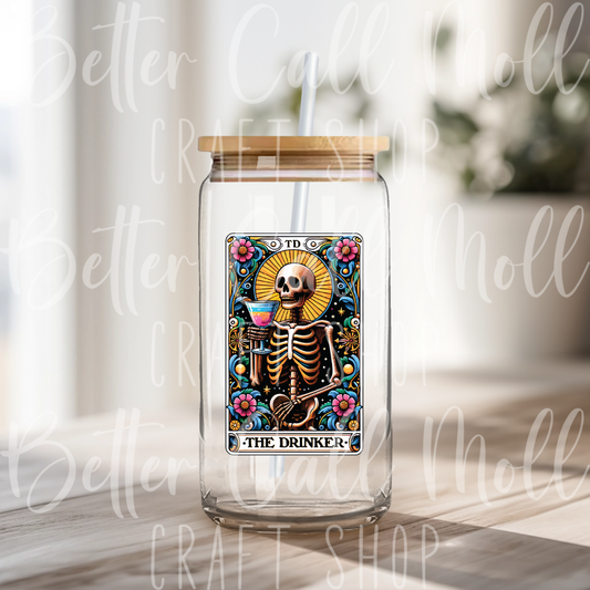 The Drinker Tarot Card UV DTF Decal