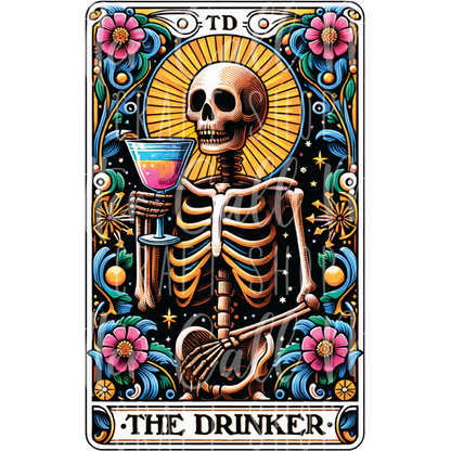 The Drinker Tarot Card UV DTF Decal