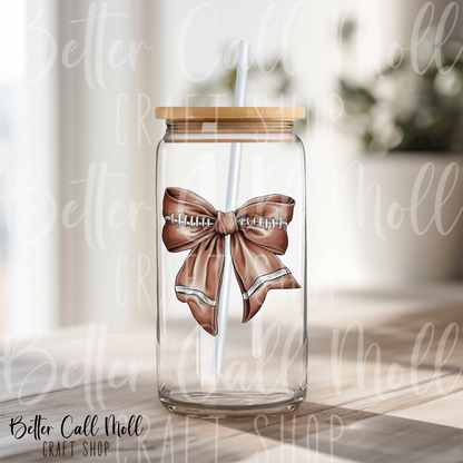 Football Bow UV DTF Decal