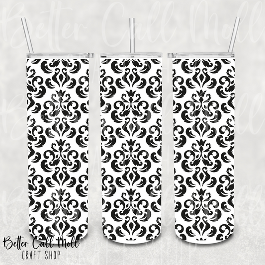 Damask UV DTF 20oz Skinny Tumbler Wrap