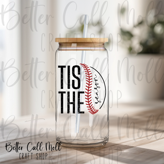 Tis the Season Baseball UV DTF Decal