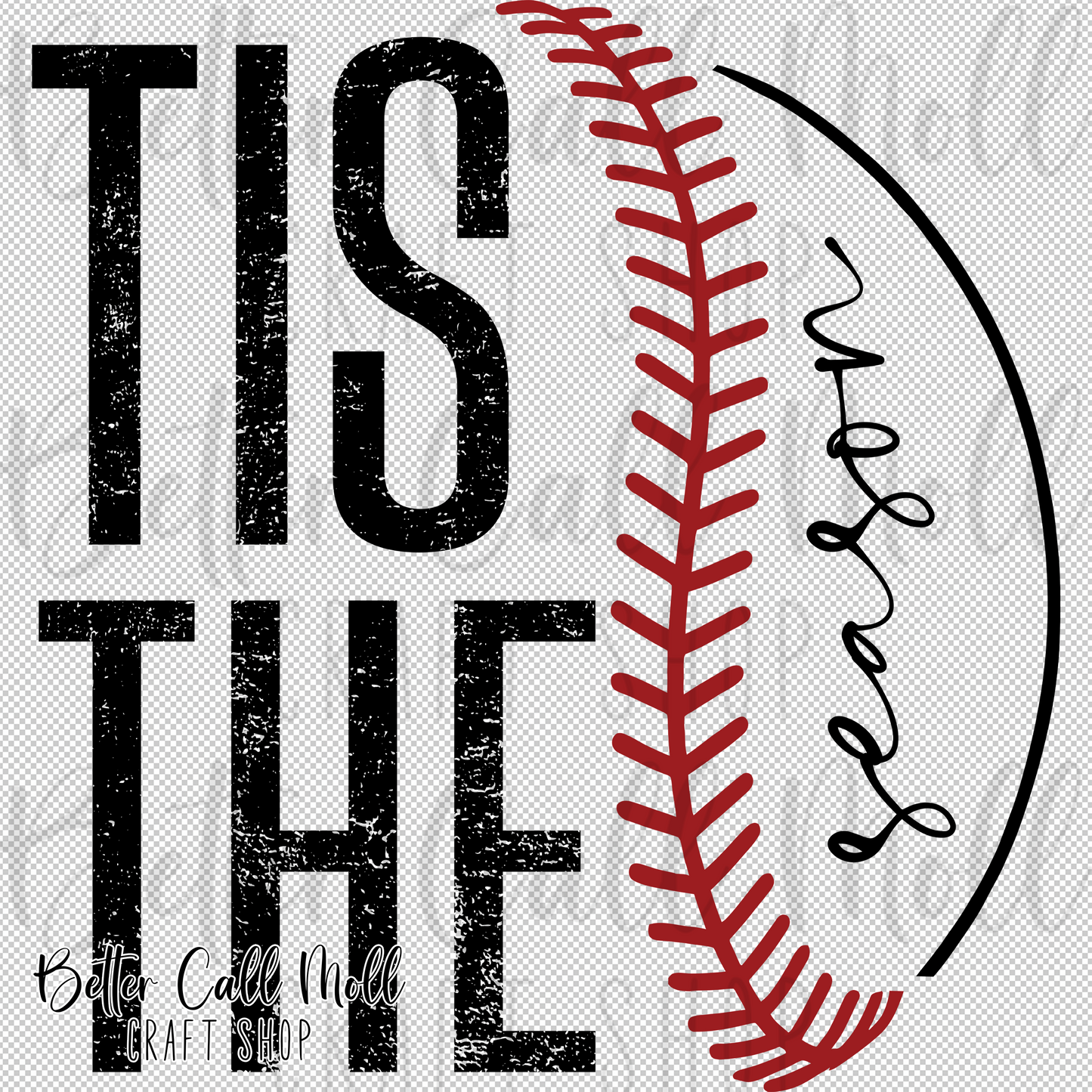 Tis the Season Baseball UV DTF Decal