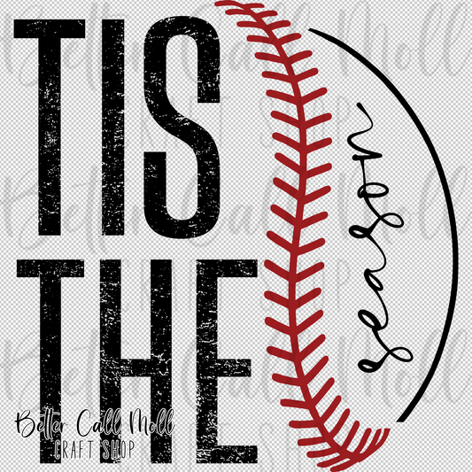 Tis the Season Baseball UV DTF Decal
