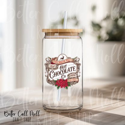 Elf Made Hot Chocolate Label UV DTF Decal