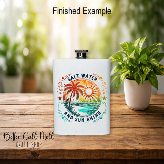 8oz Glossy Sublimation Flask