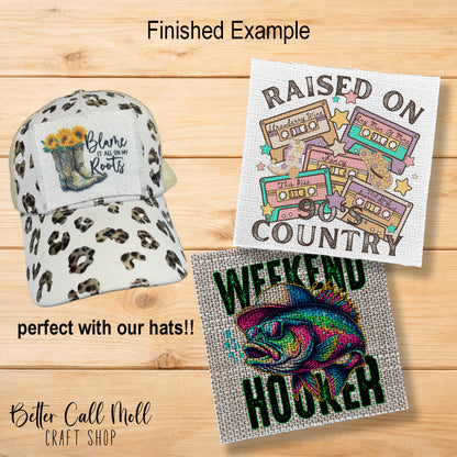 Sublimation Blank Hat Patch – 100% Polyester, 4” x 4”