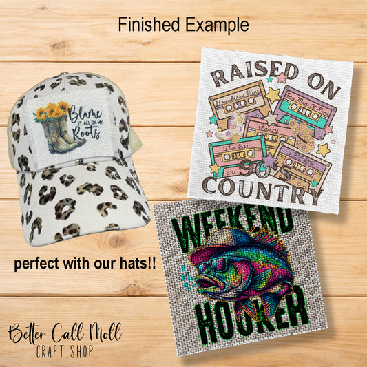 Sublimation Blank Hat Patch – 100% Polyester, 4” x 4”