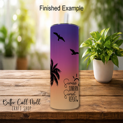 20oz Glossy FLAT EDGE Skinny Sublimation Tumbler