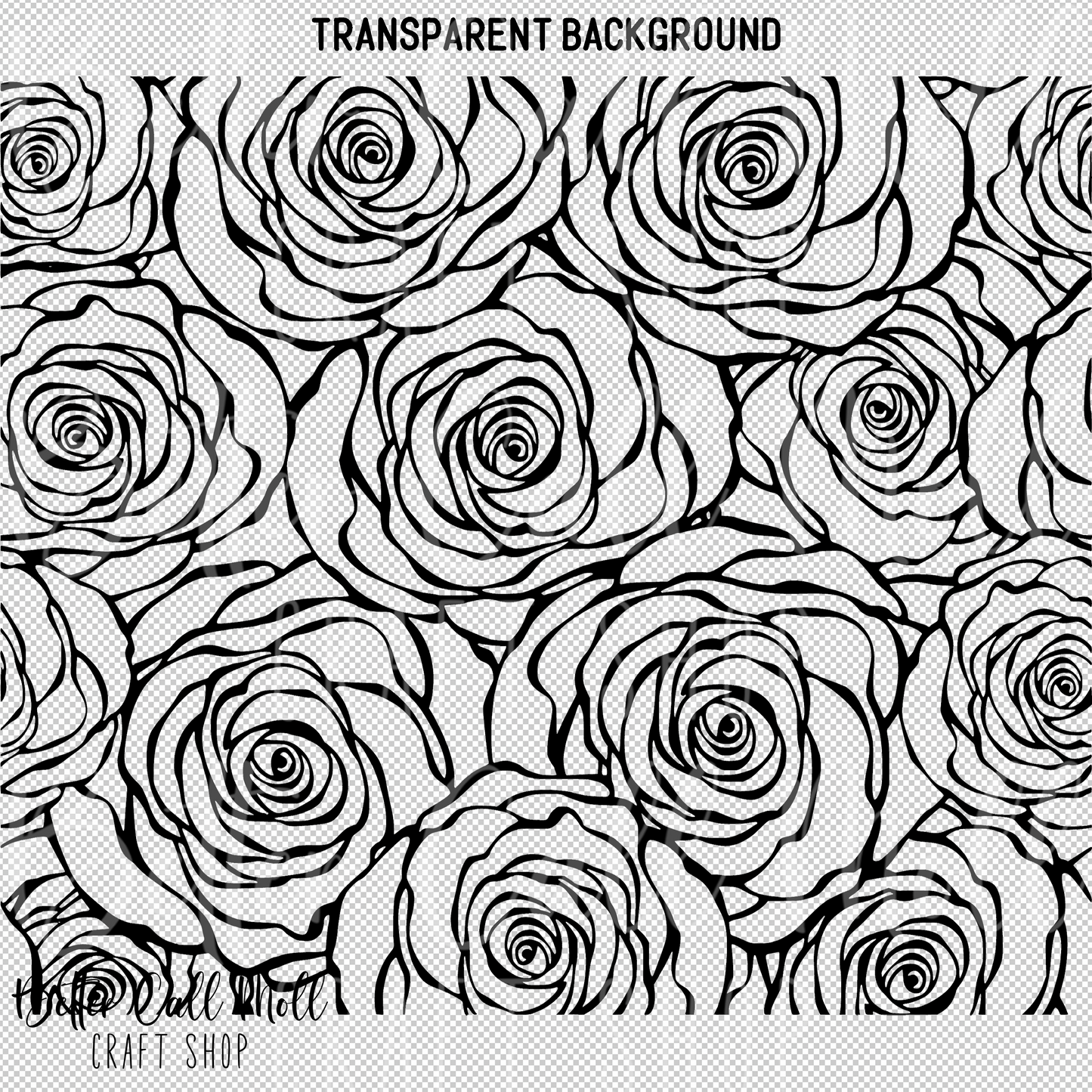 Rose Outline UV DTF 20oz Skinny Tumbler Wrap