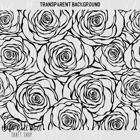 Rose Outline UV DTF 20oz Skinny Tumbler Wrap