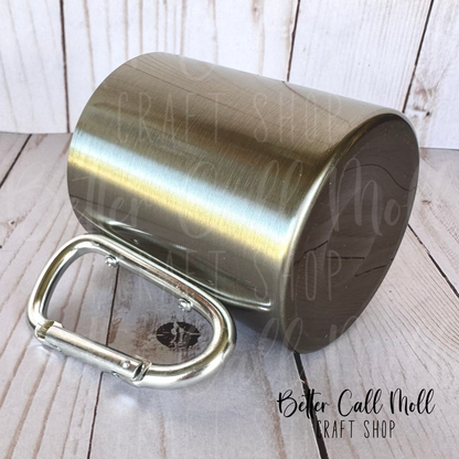 10oz Metallic Silver Carabiner Sublimation Mug