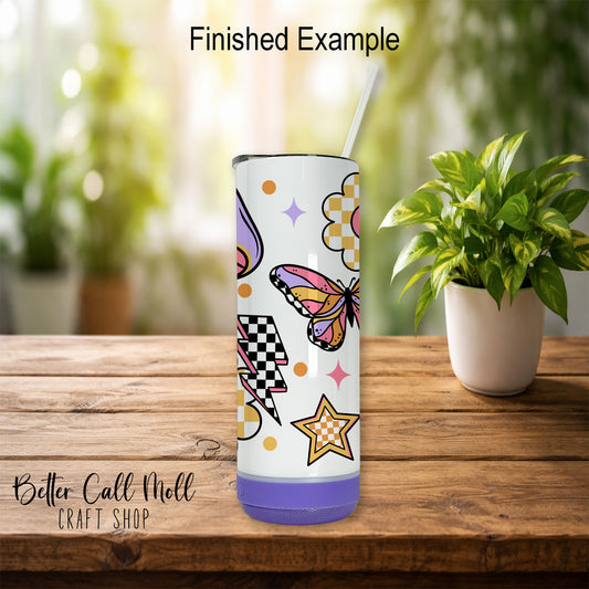 *CLEARANCE* Bluetooth Speaker 20oz Glossy Sublimation Tumbler with Purple Speaker